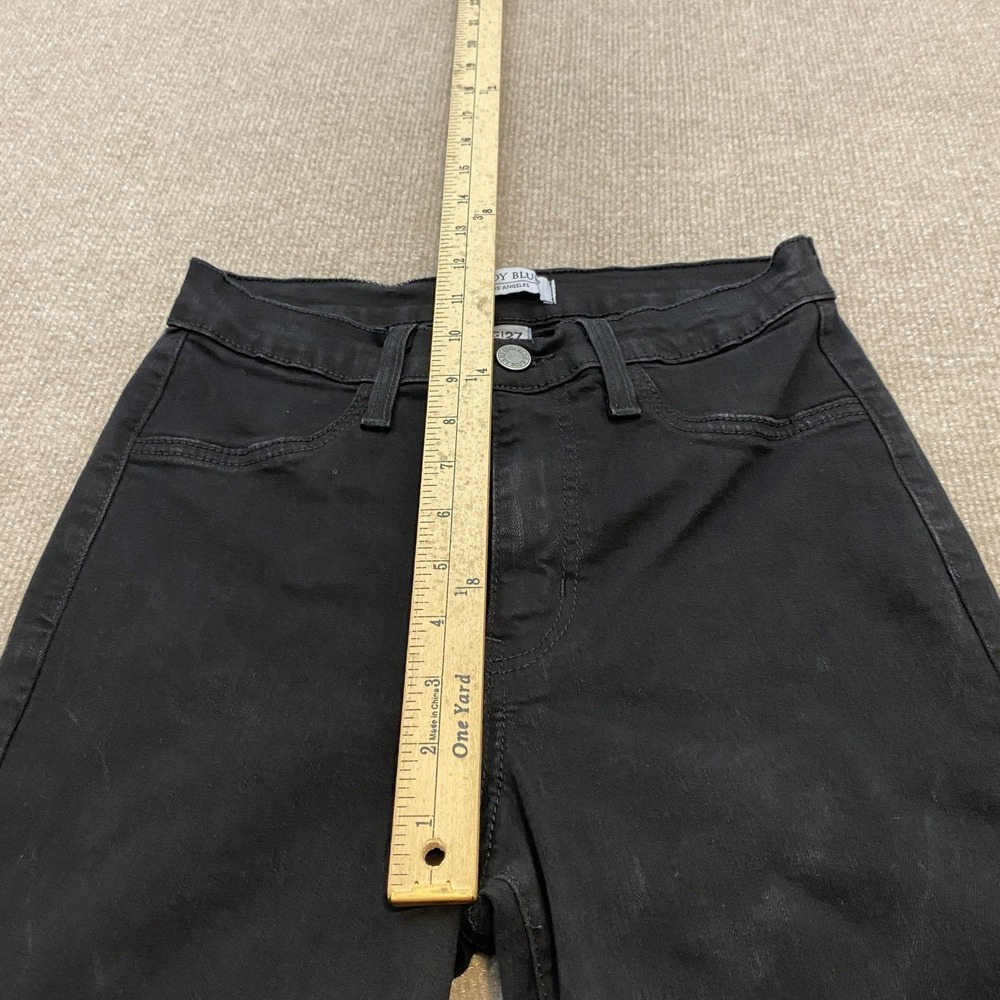 Judy Blue Super Flare Jeans Womens 5/27 Black High Rise Raw Hem Stretch Denim - Picture 8 of 12